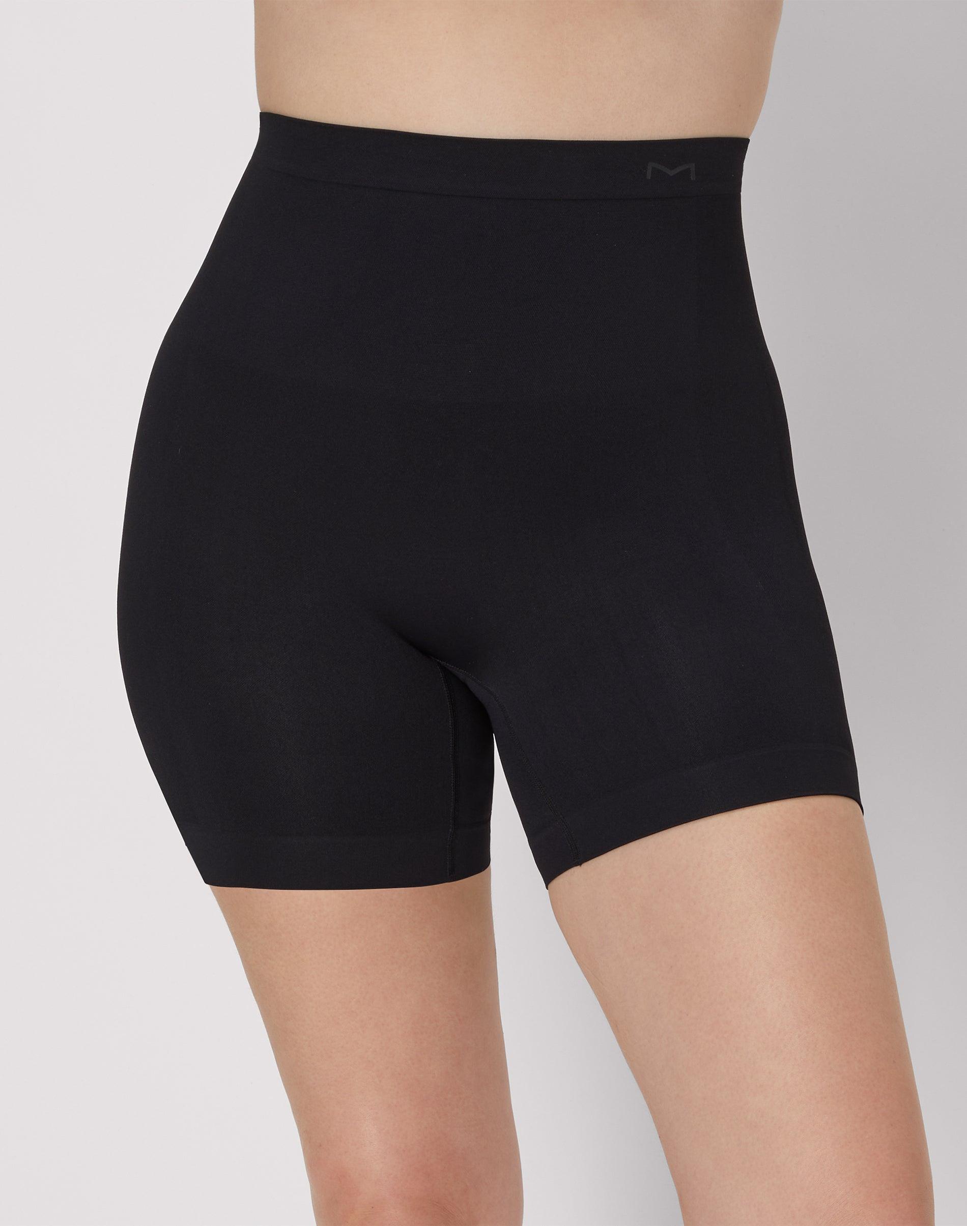 maidenform seamless tummy control shapewear thigh slimmer black s women's