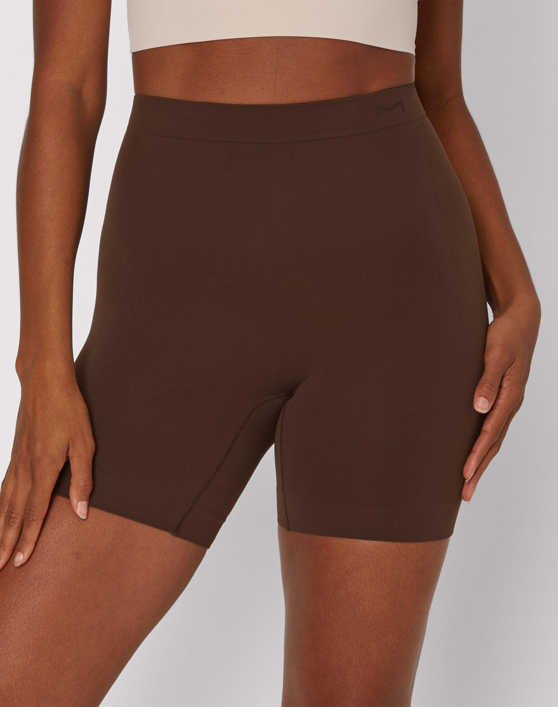 maidenform seamless tummy control shapewear thigh slimmer just brown s women's