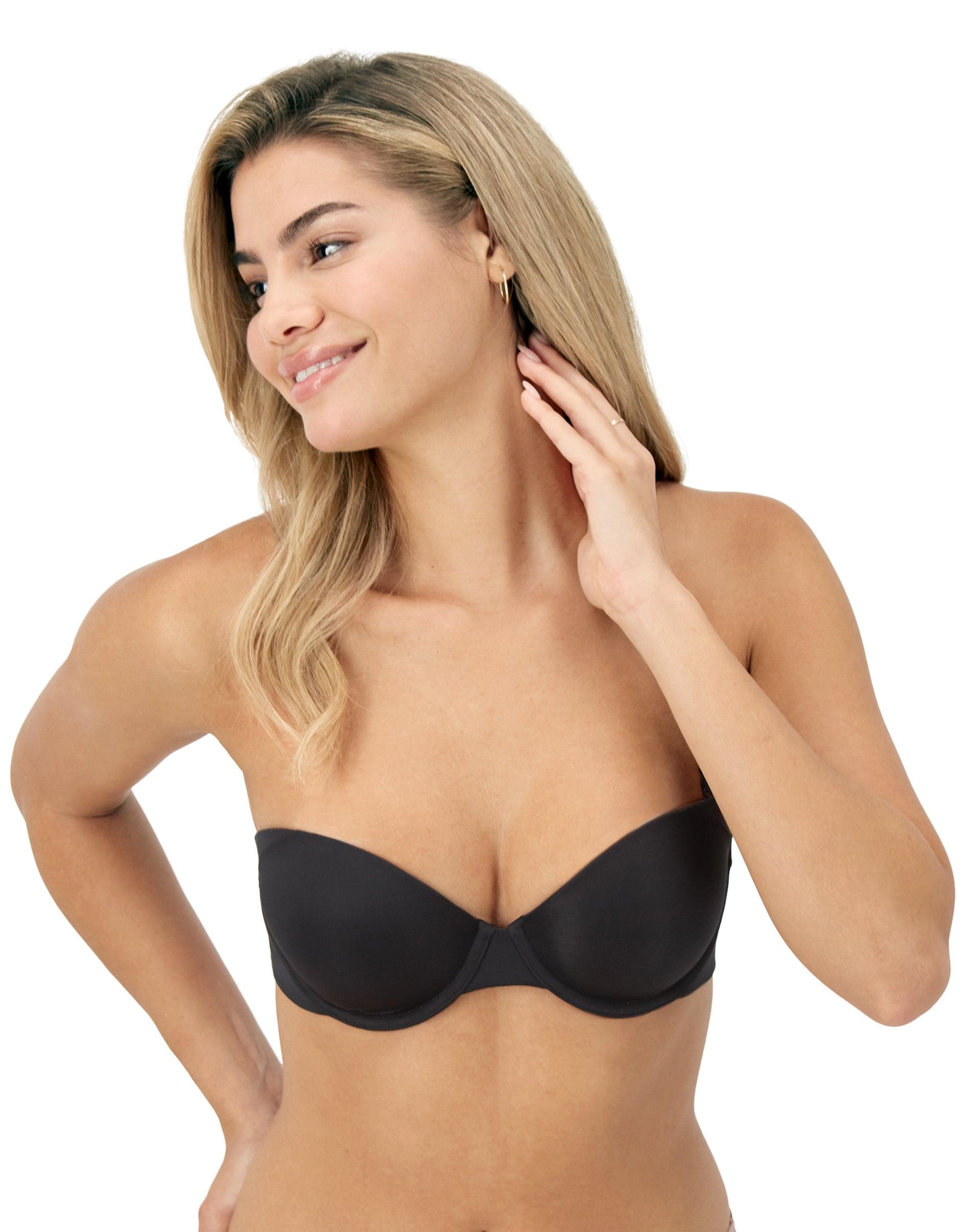 maidenform side smoothing strapless underwire bra black 34a women's