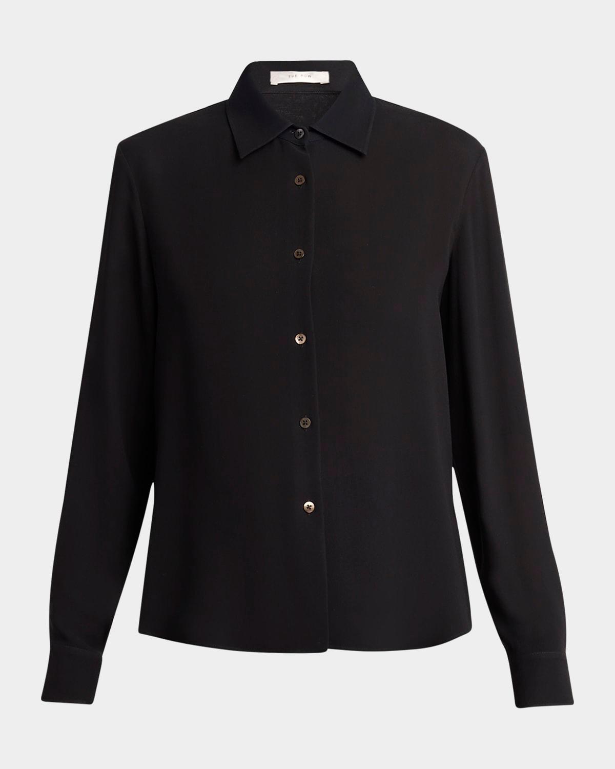 maigret button-front silk shirt