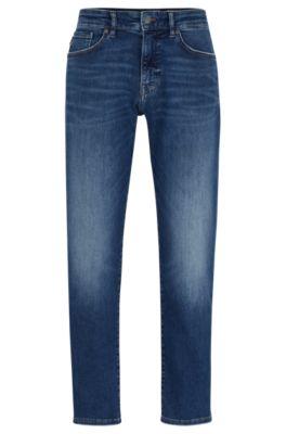 maine regular-fit jeans in blue soft-motion denim- dark blue men's jeans