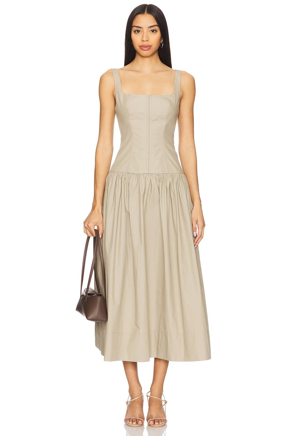 maiori square neck midi dress