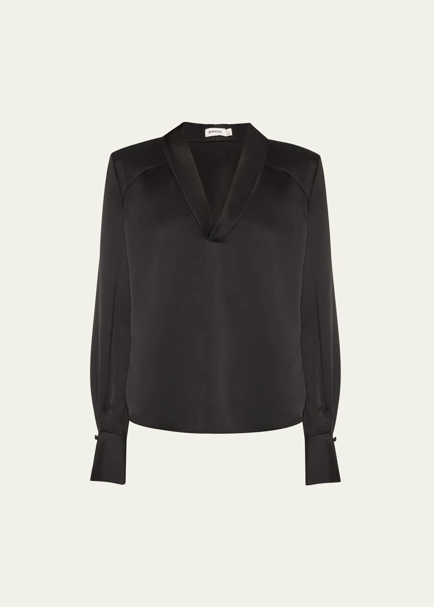 maisey v-neck satin blouse