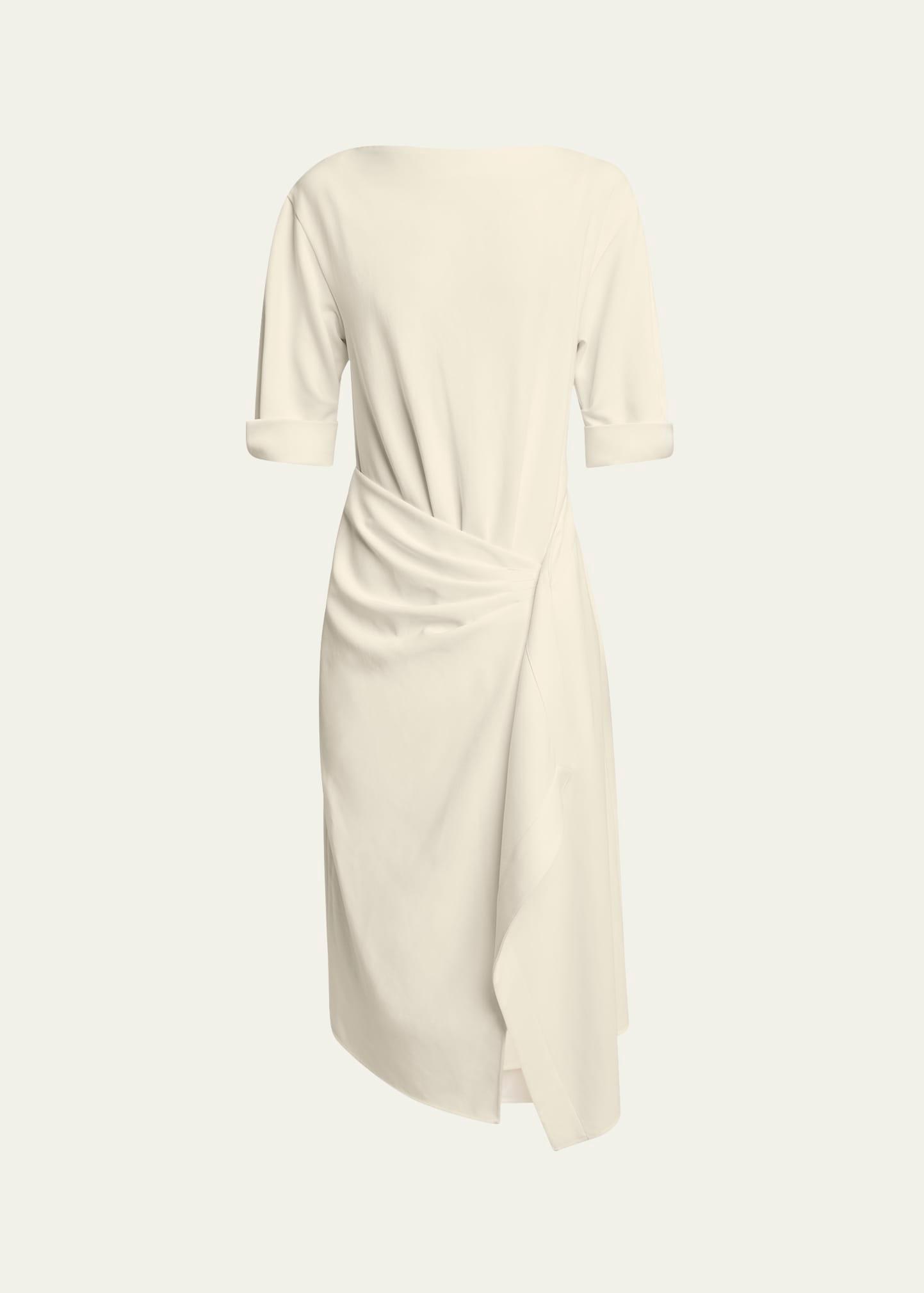 maisie matte viscose crepe midi dress
