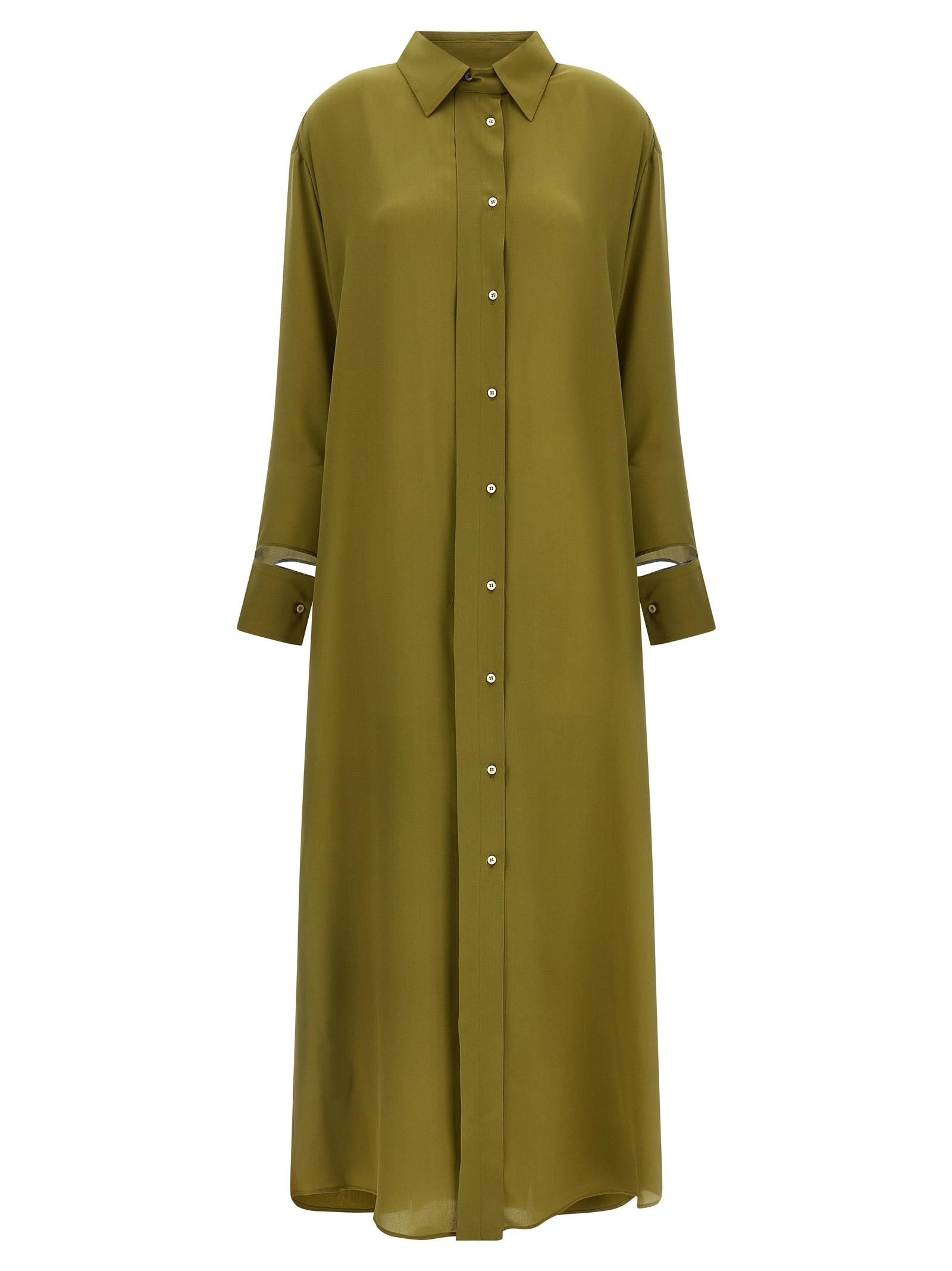 maison jejia antoine dress green silk - women