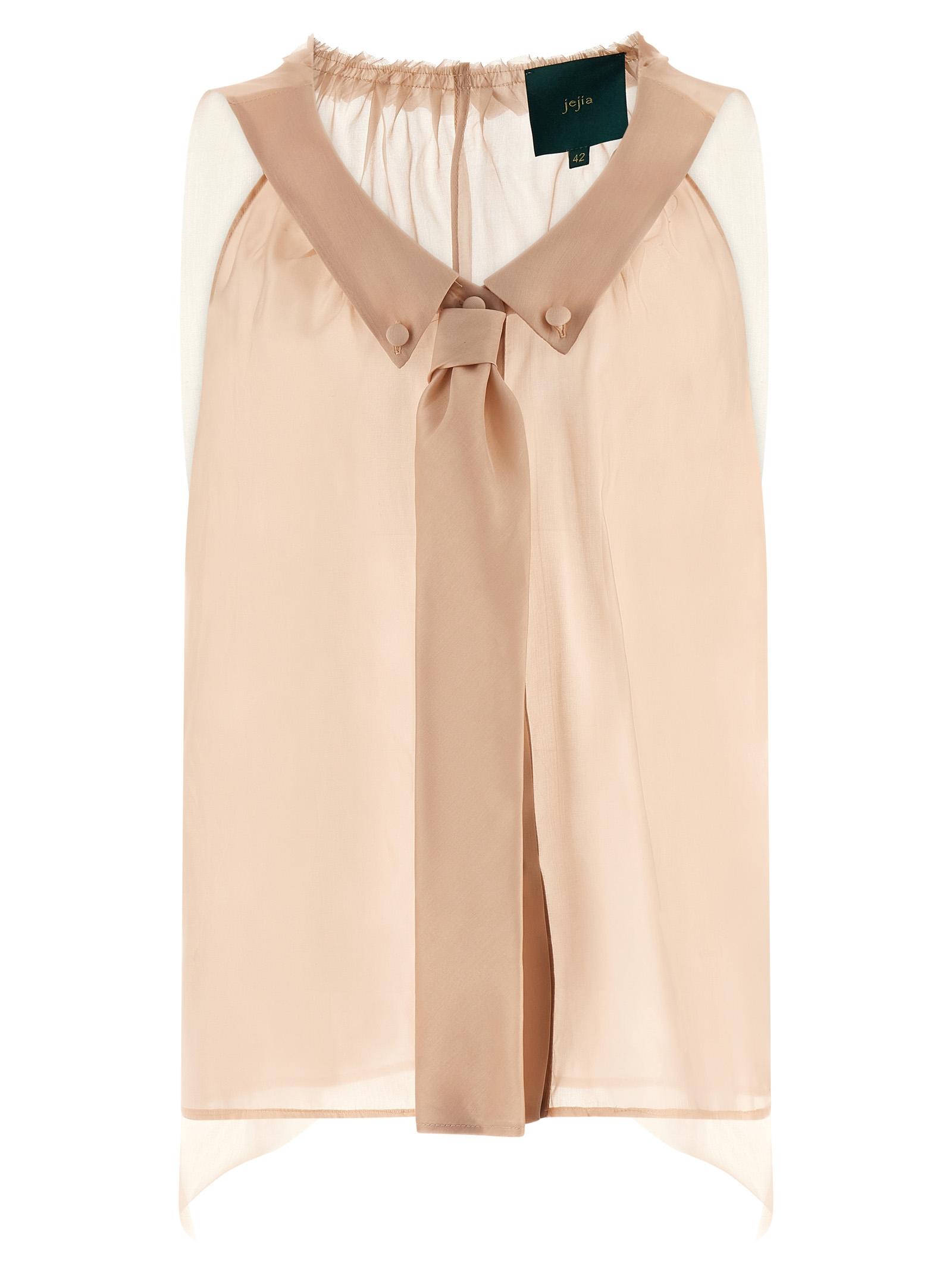 maison jejia brooks top pink silk tops - women