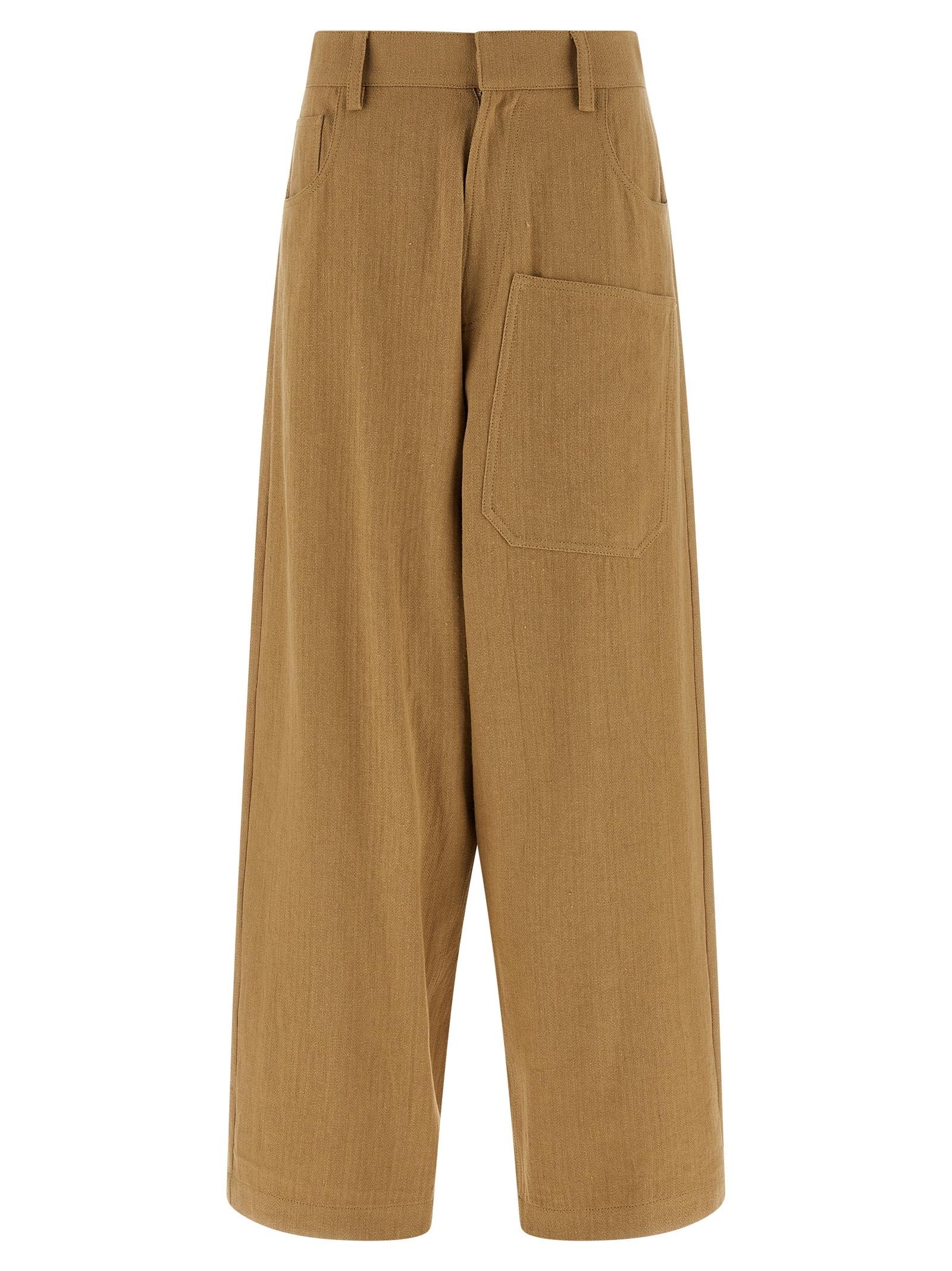 maison jejia carla pants yellow cotton - women