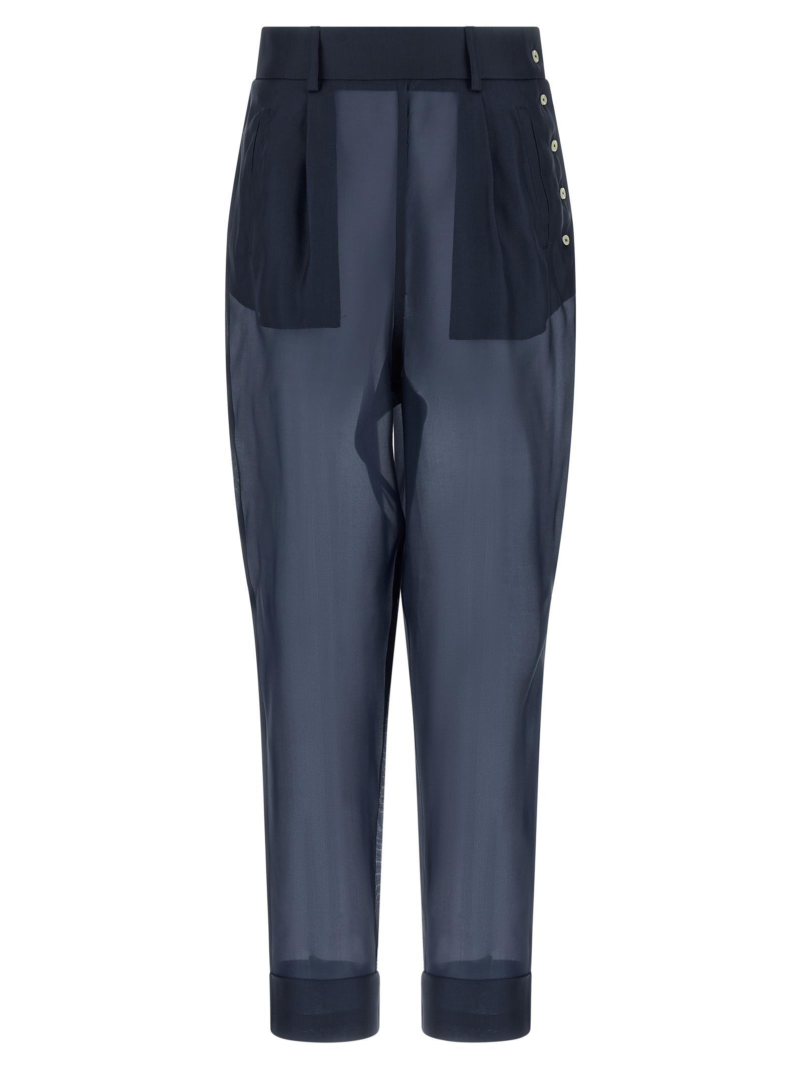 maison jejia giulio pants blue silk - women
