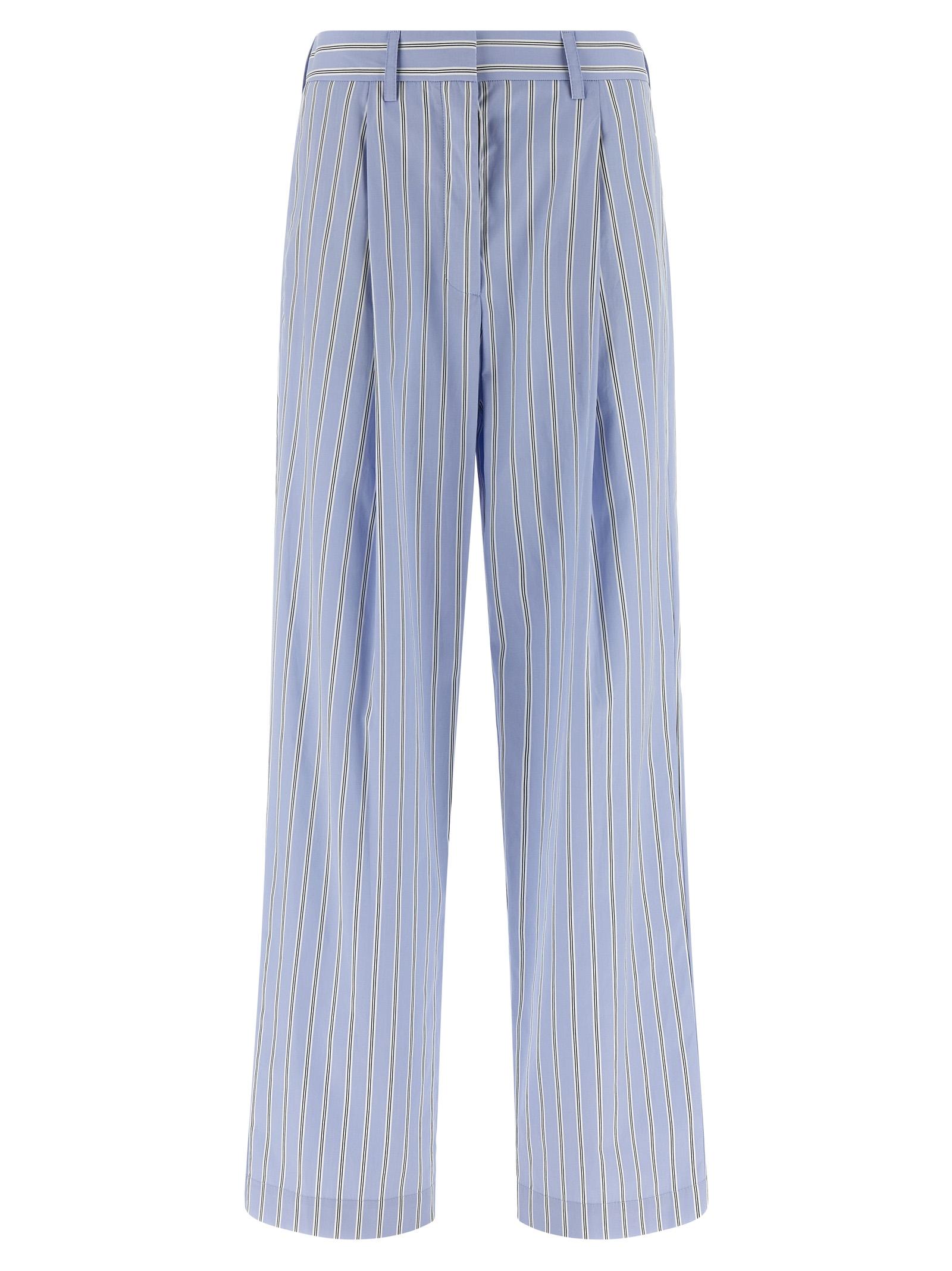 maison jejia sally pants light blue cotton - women