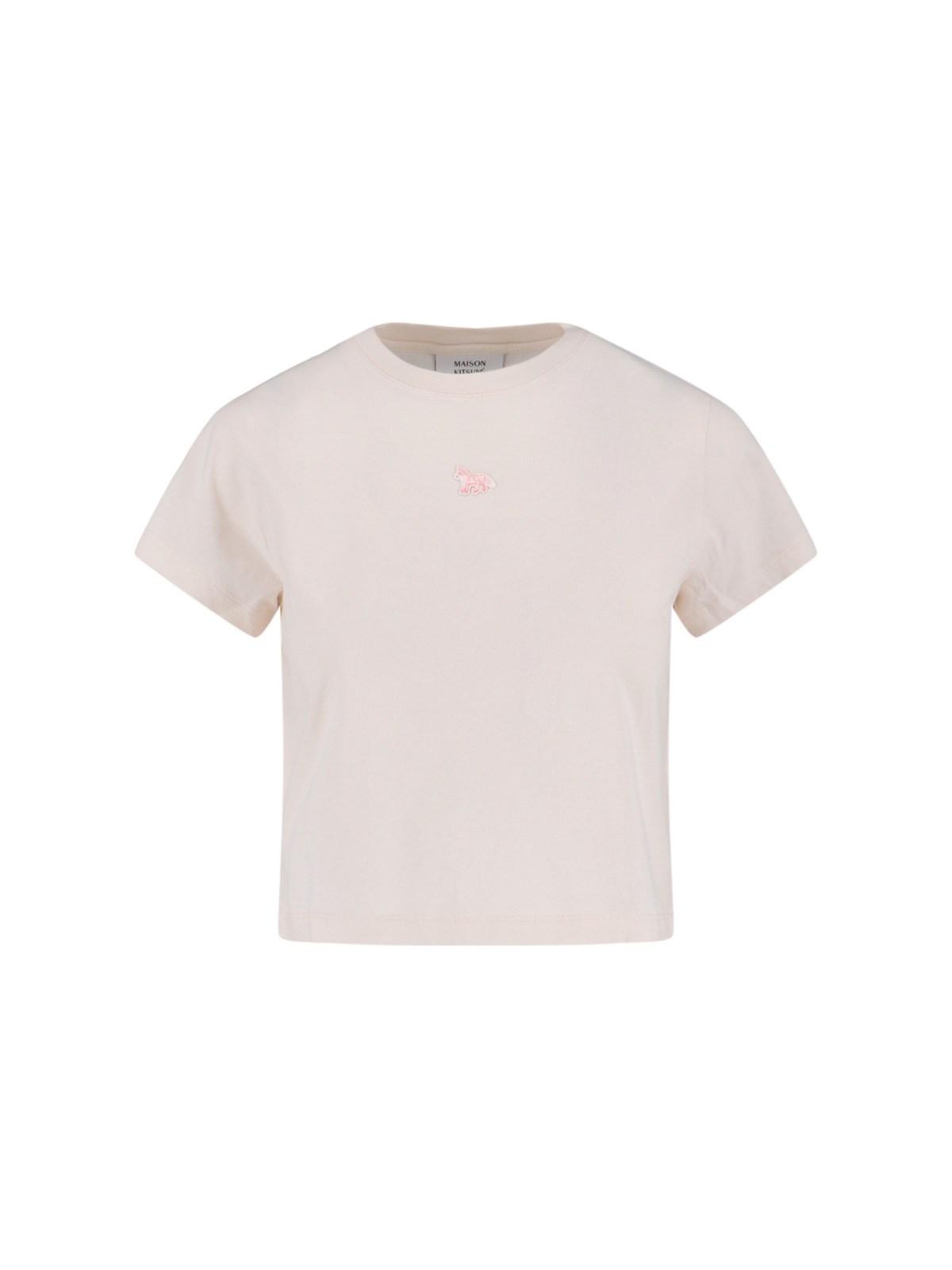 maison kitsuné 'baby fox' crop t-shirt