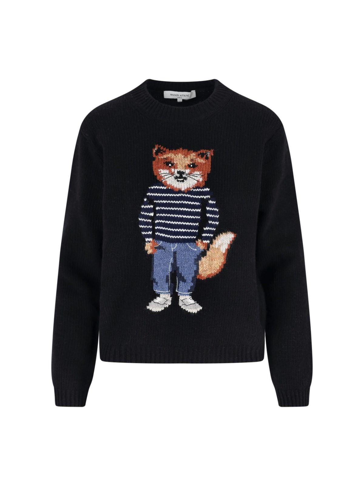 maison kitsuné 'dressed fox' sweater