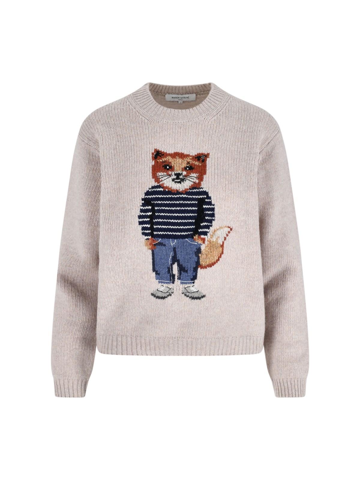 maison kitsuné 'dressed fox' sweater