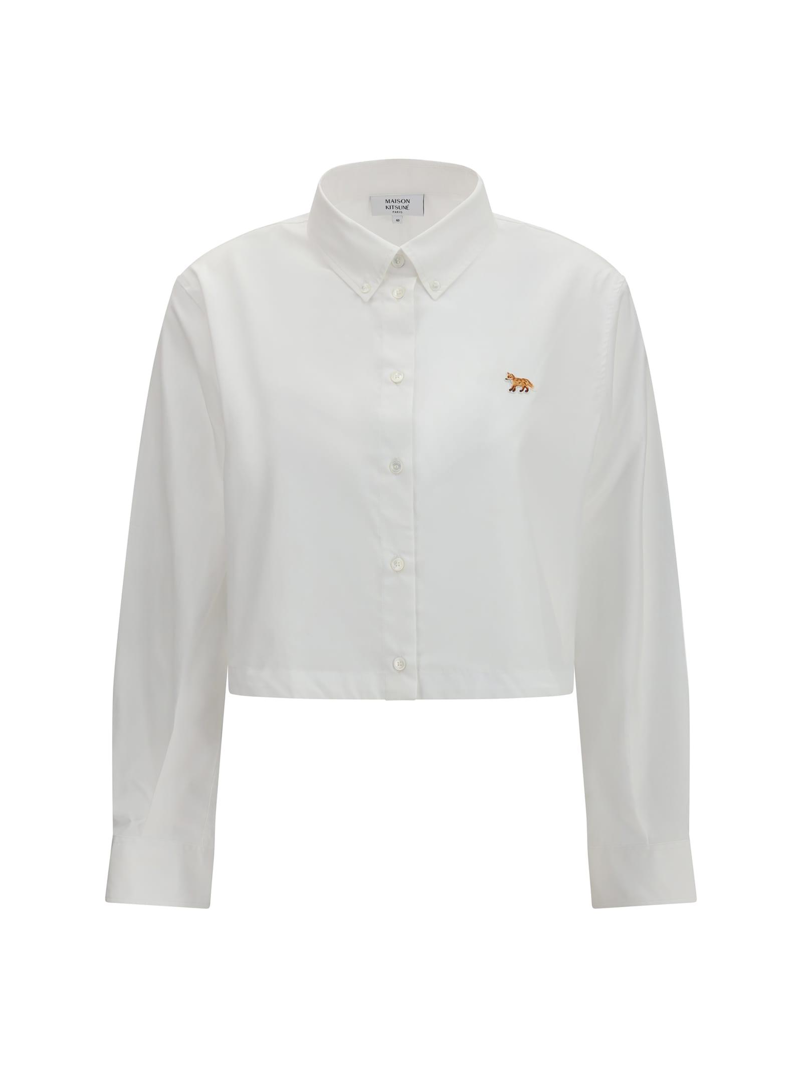 maison kitsuné baby fox cropped shirt