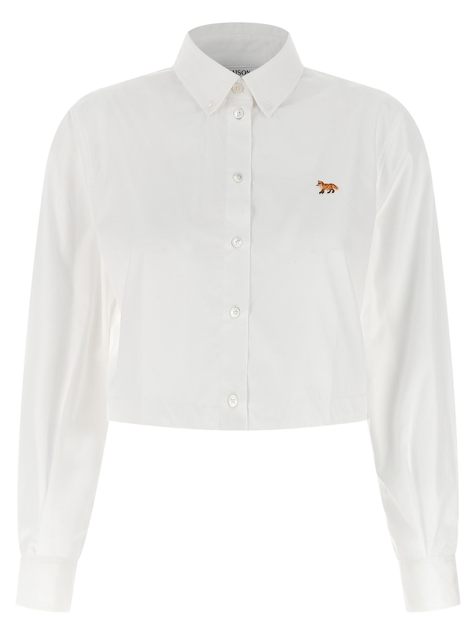 maison kitsuné baby fox cropped shirt
