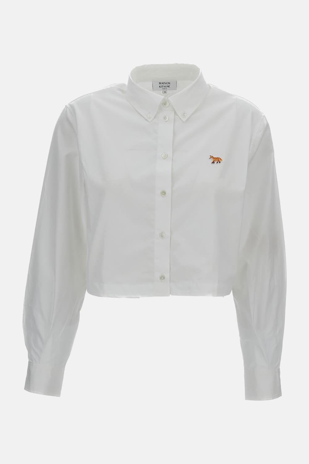 maison kitsuné baby fox cropped shirt