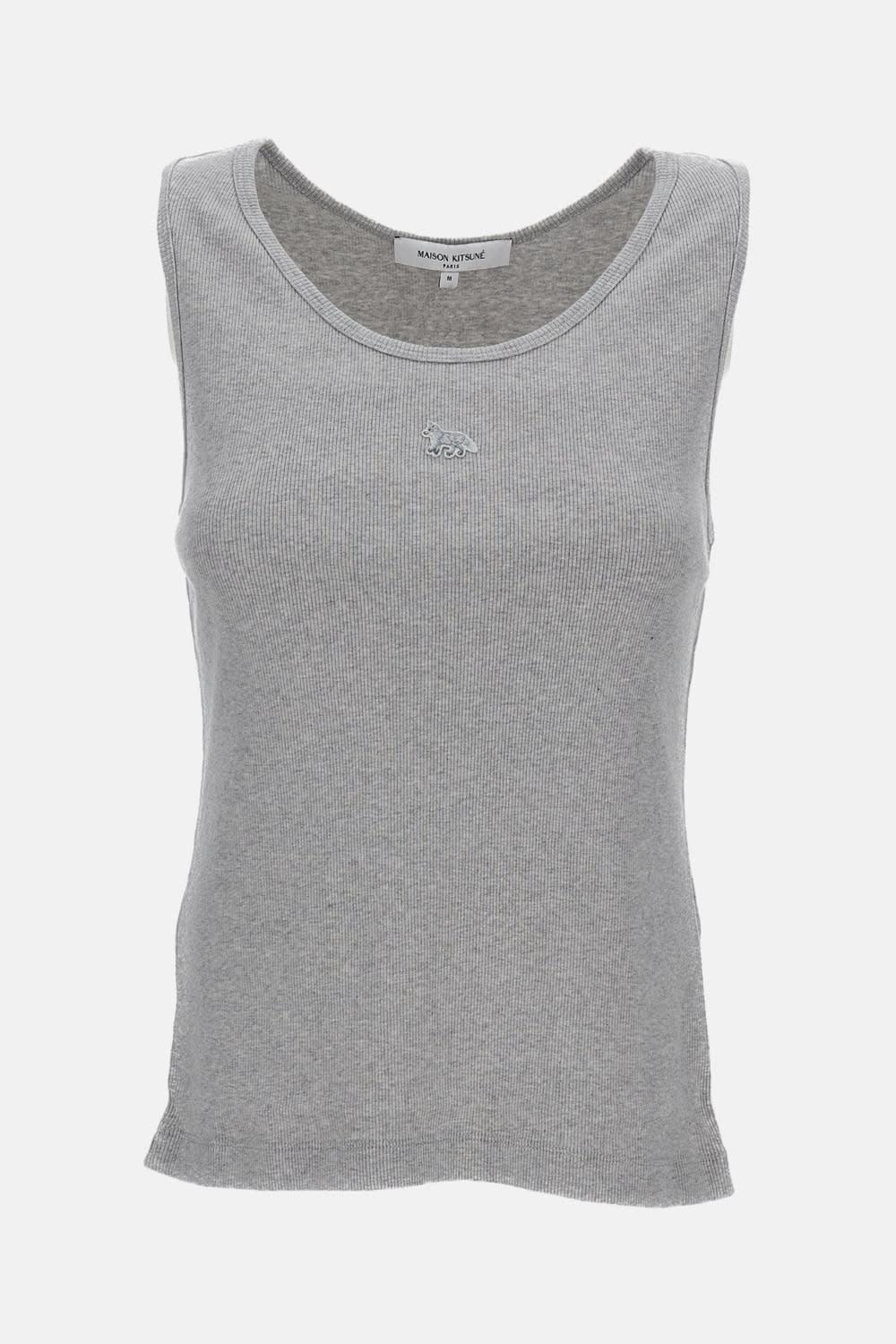 maison kitsuné baby fox ribbed tank top