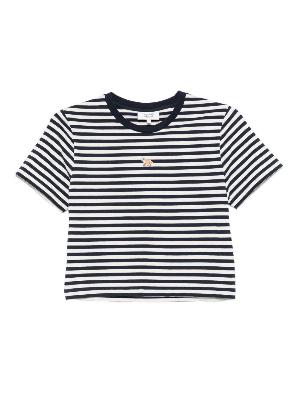 maison kitsuné baby fox striped cotton t-shirt