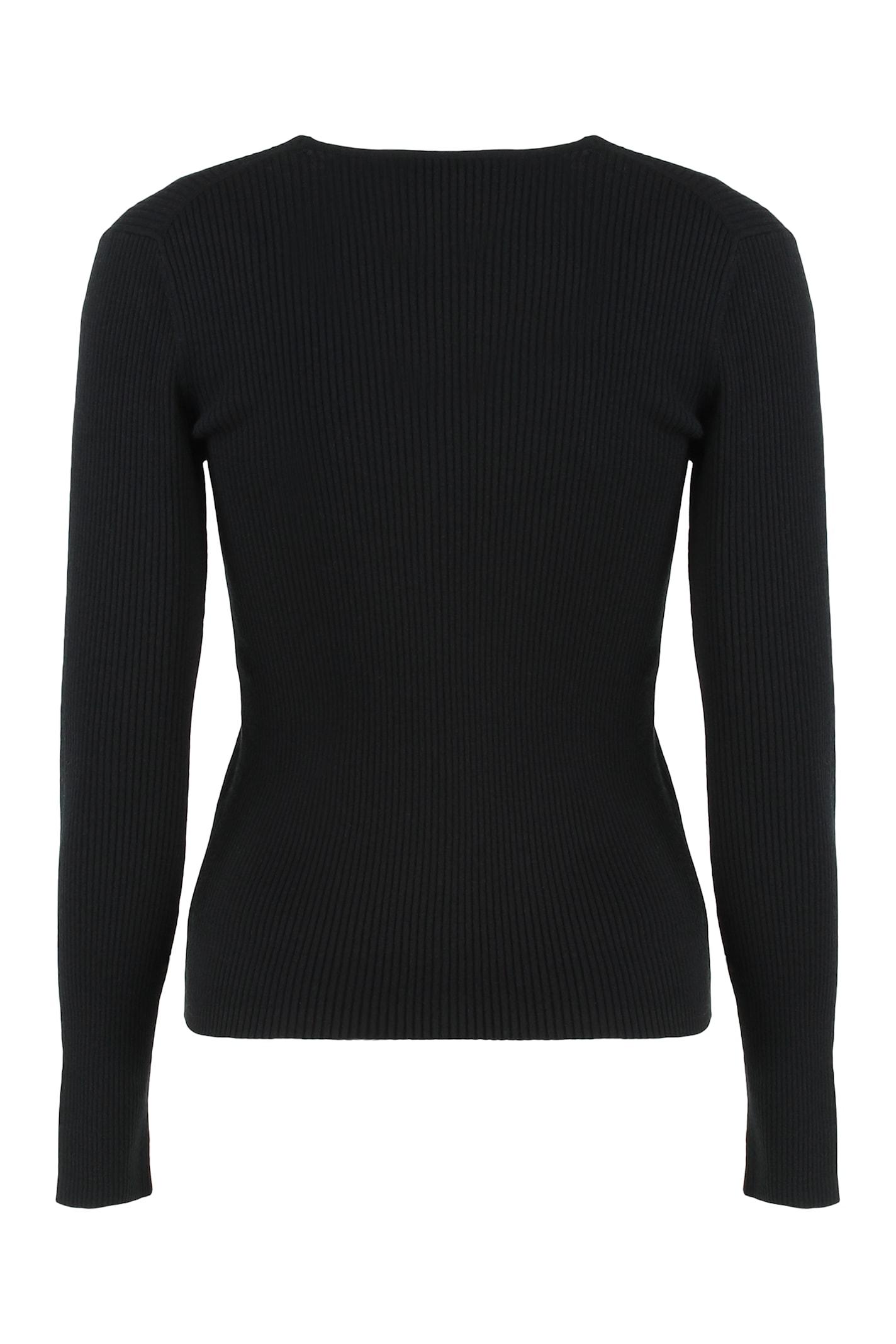 maison kitsuné cardigan made of fine ribbed wool