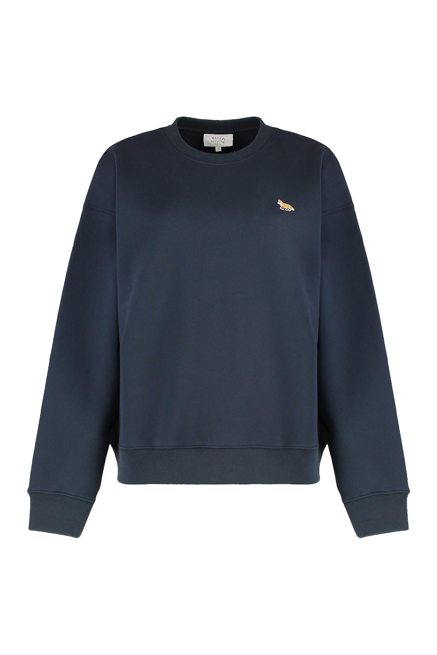 maison kitsuné cotton crew-neck sweatshirt