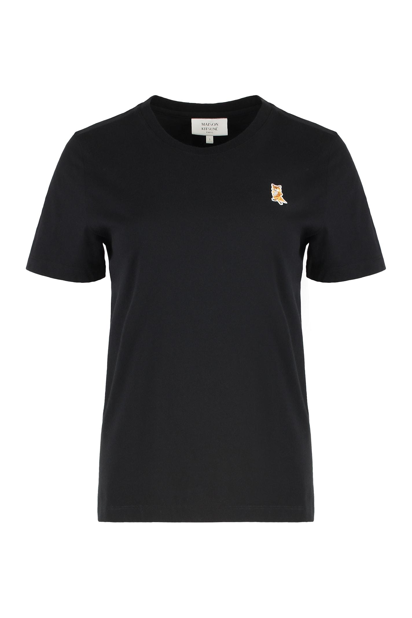 maison kitsuné cotton crew-neck t-shirt