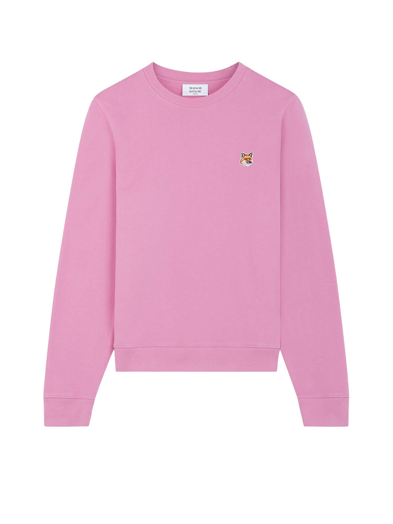 maison kitsuné cotton sweatshirt with iconic embroidered logo on the front