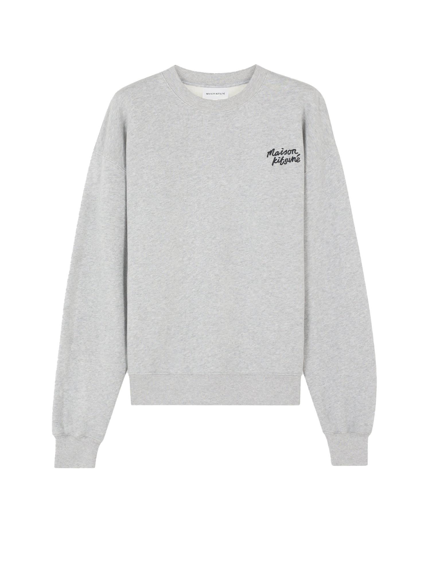 maison kitsuné cotton sweatshirt with lettering logo