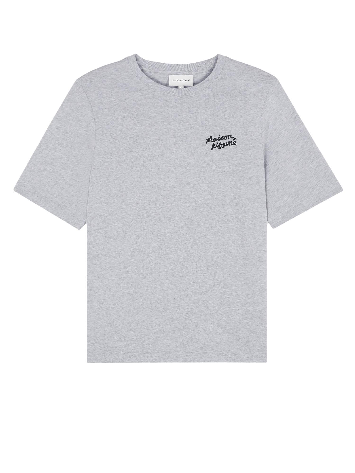 maison kitsuné cotton t-shirt with lettering logo