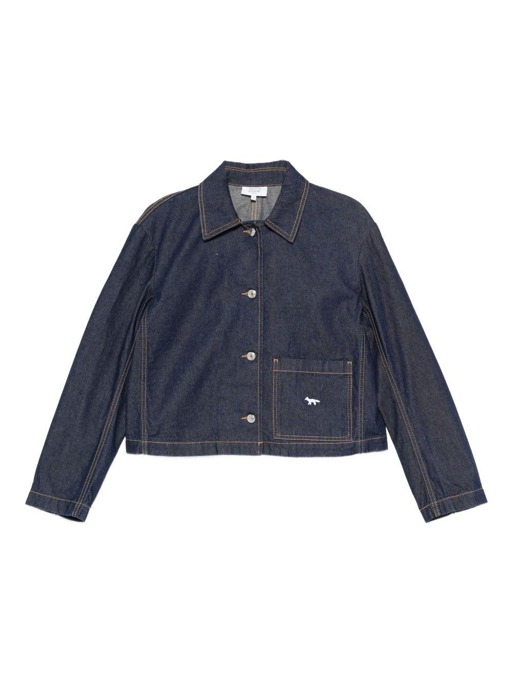 maison kitsuné cropped denim jacket