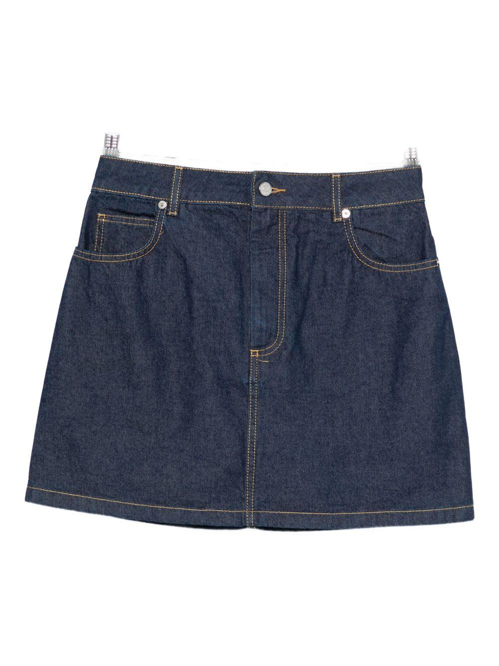 maison kitsuné denim mini skirt