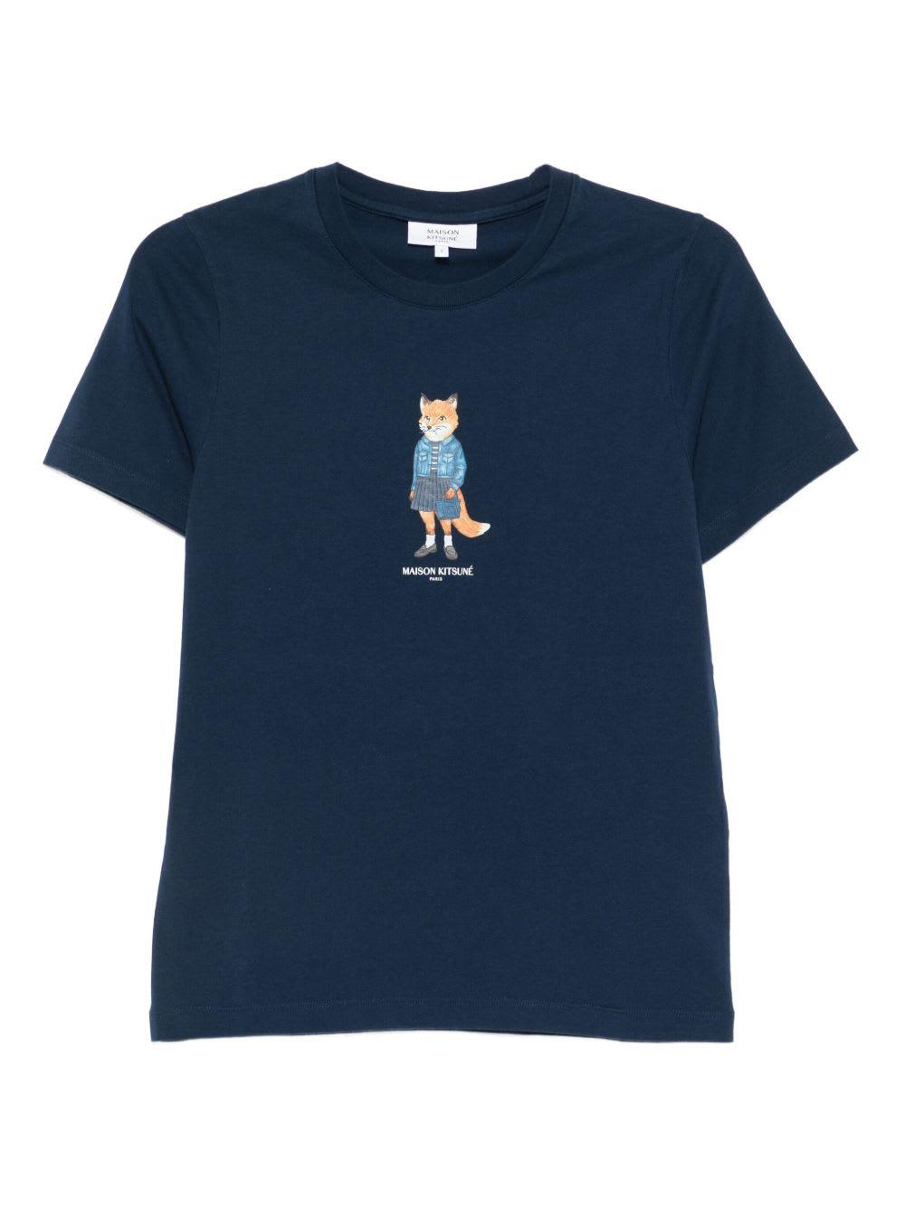 maison kitsuné dressed fox cotton t-shirt