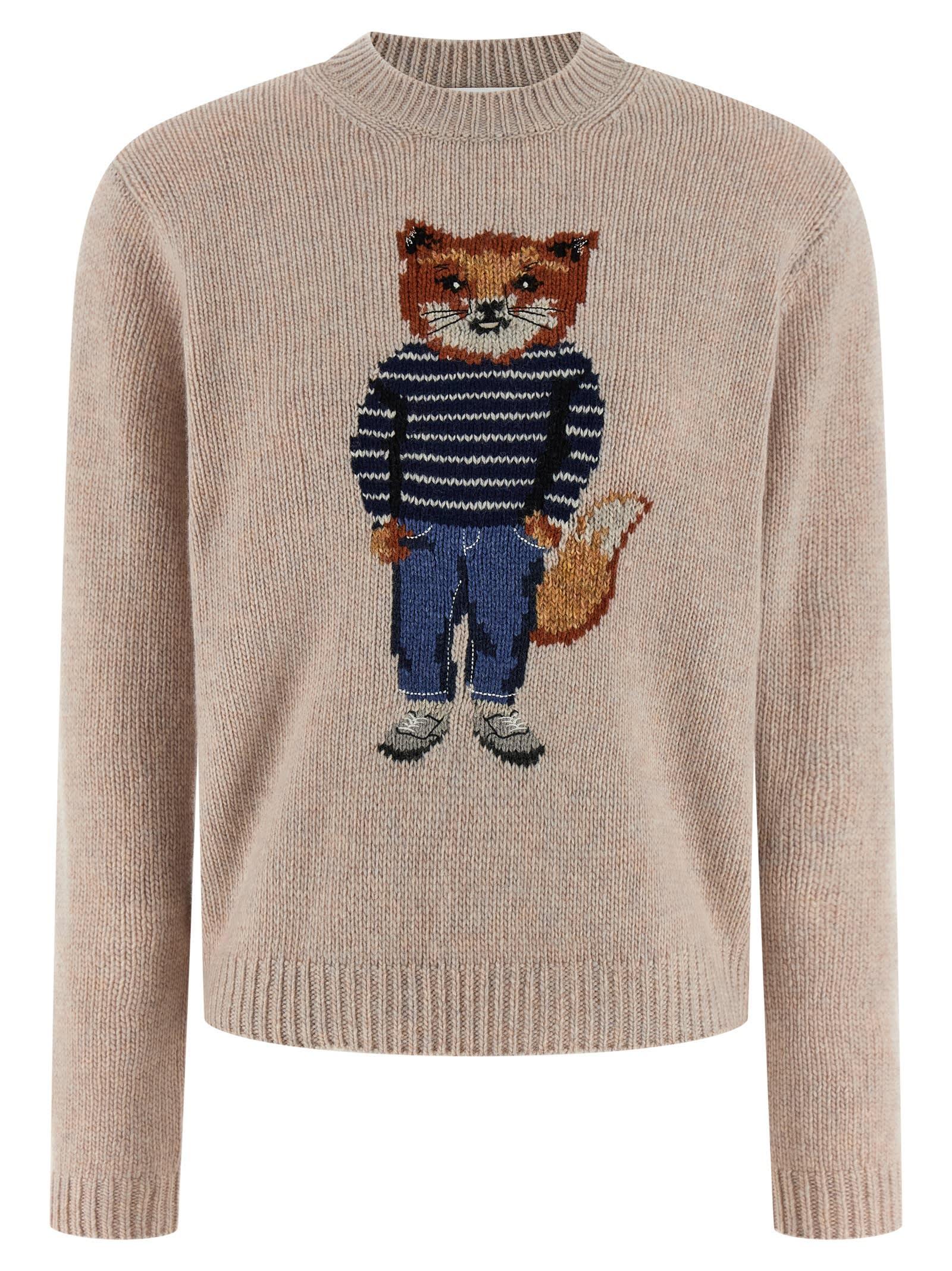 maison kitsuné dressed fox sweater