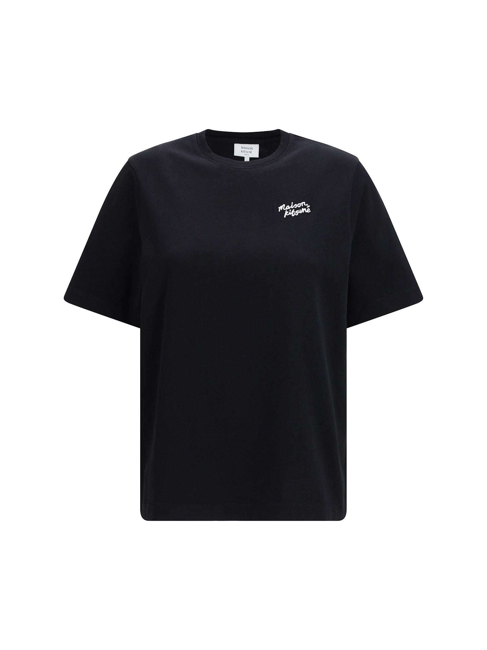 maison kitsuné embroidered logo t-shirt