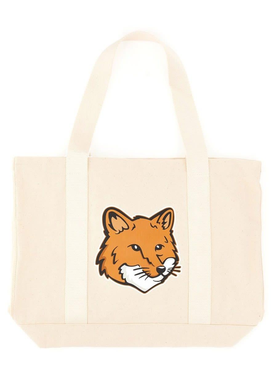 maison kitsuné fox head print bag