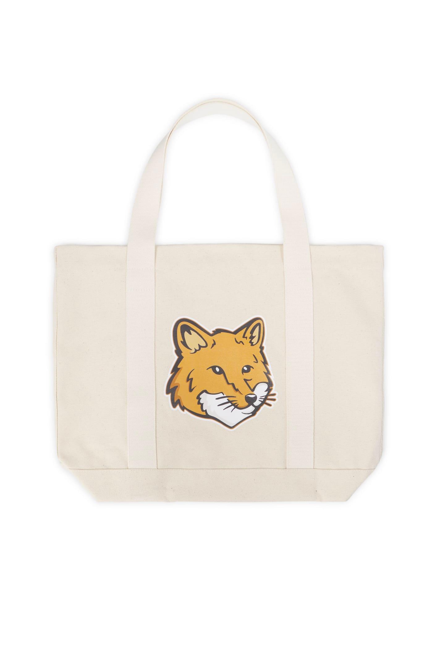 maison kitsuné fox head tote bag