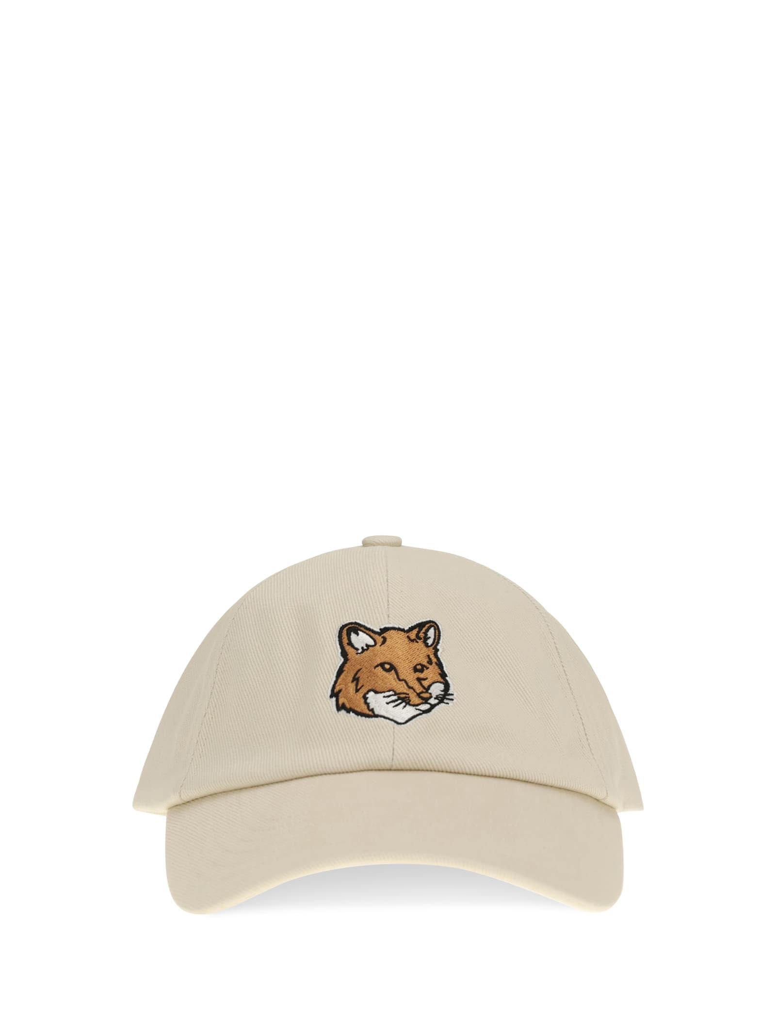 maison kitsuné natural fox baseball hat