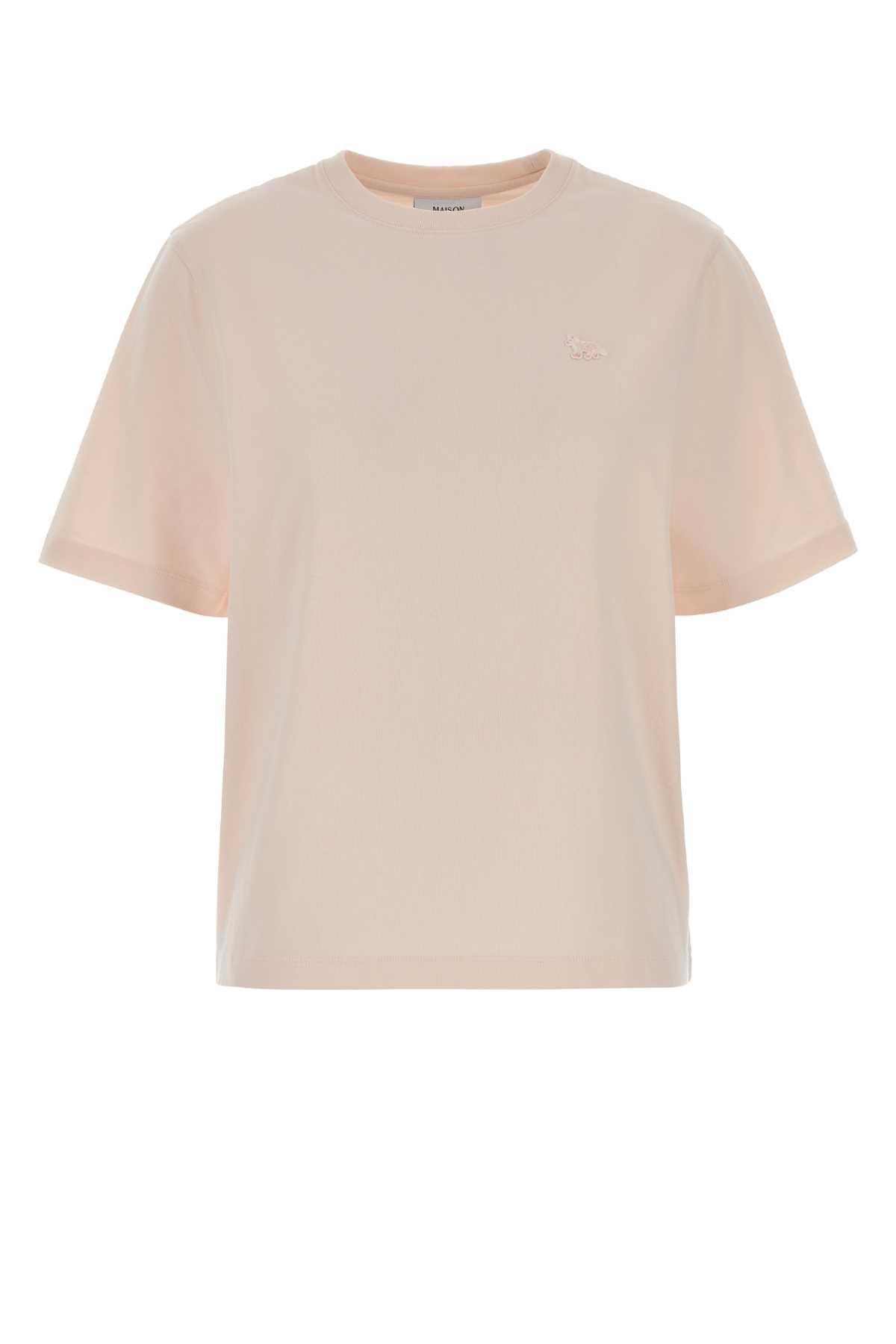 maison kitsuné pastel pink cotton t-shirt