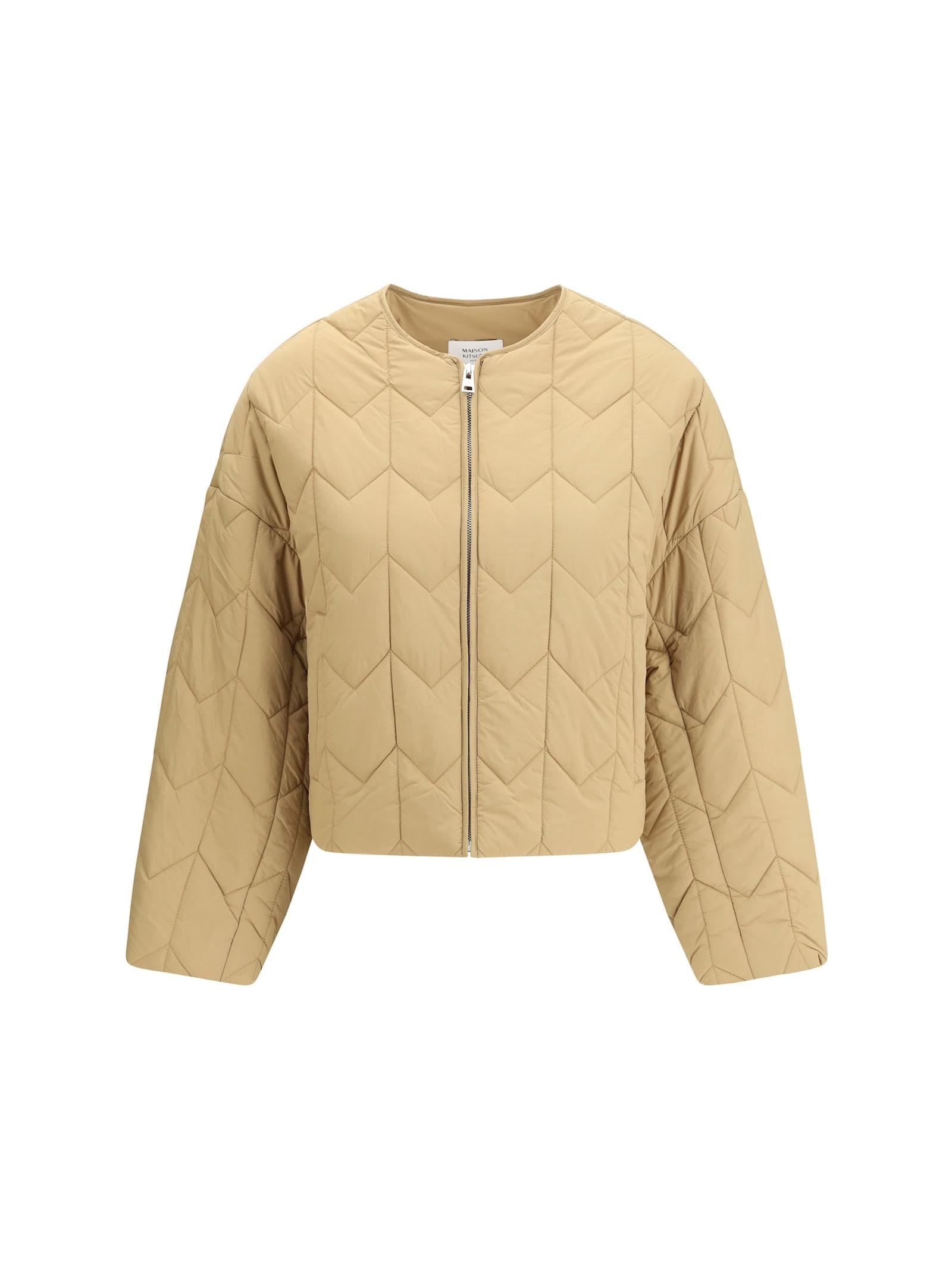 maison kitsuné quilted jacket in water-repellent nylon