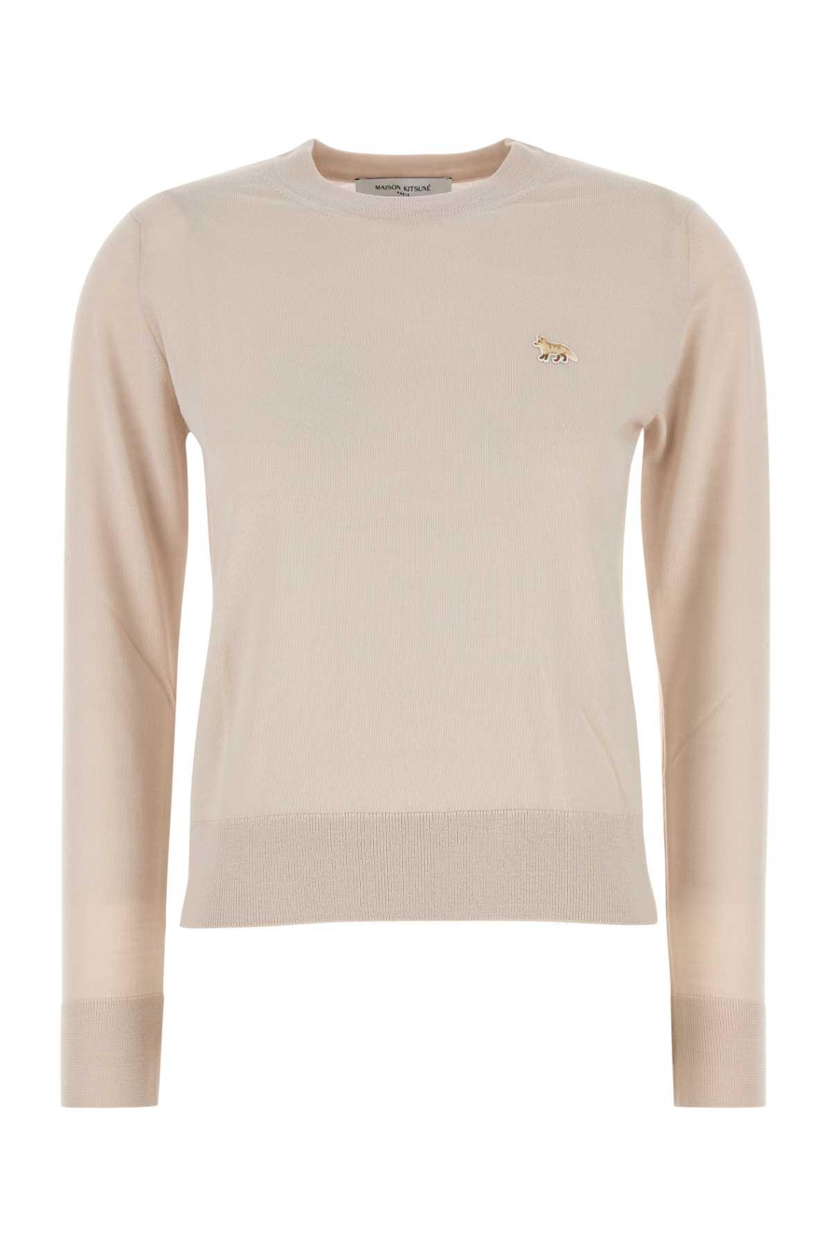 maison kitsuné sand wool sweater