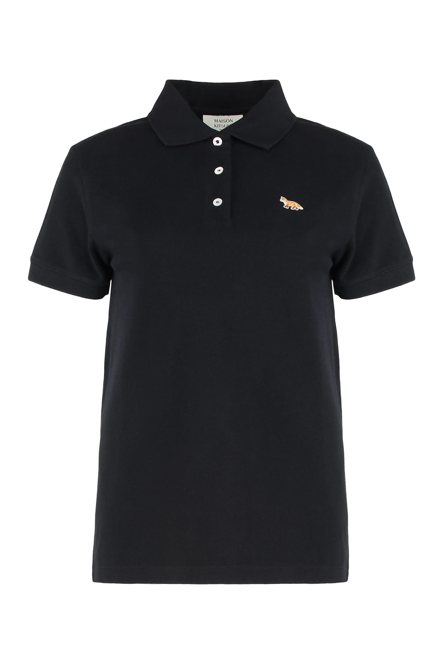 maison kitsuné short-sleeve polo shirt in cotton piqué