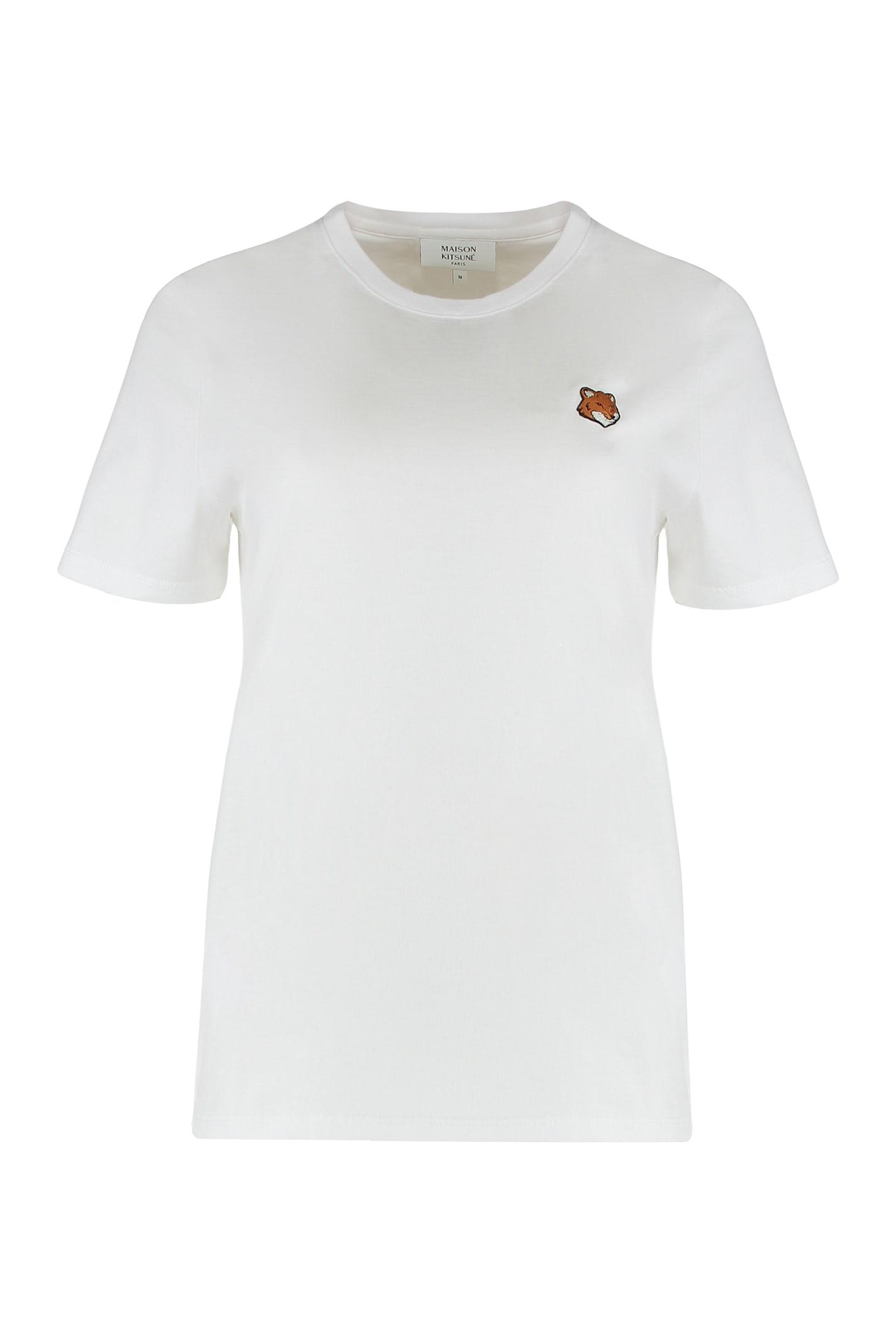 maison kitsuné t-shirt crew neck in cotton