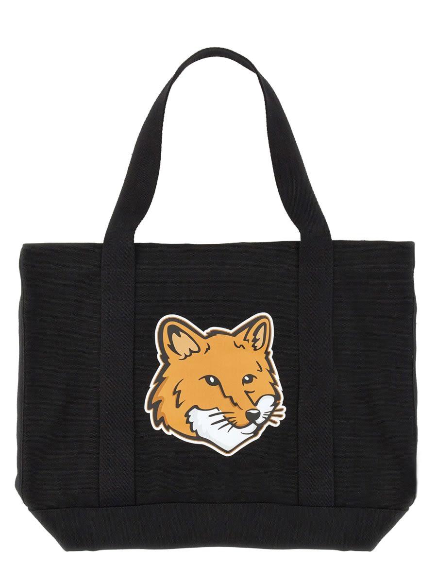 maison kitsuné tote bag with logo