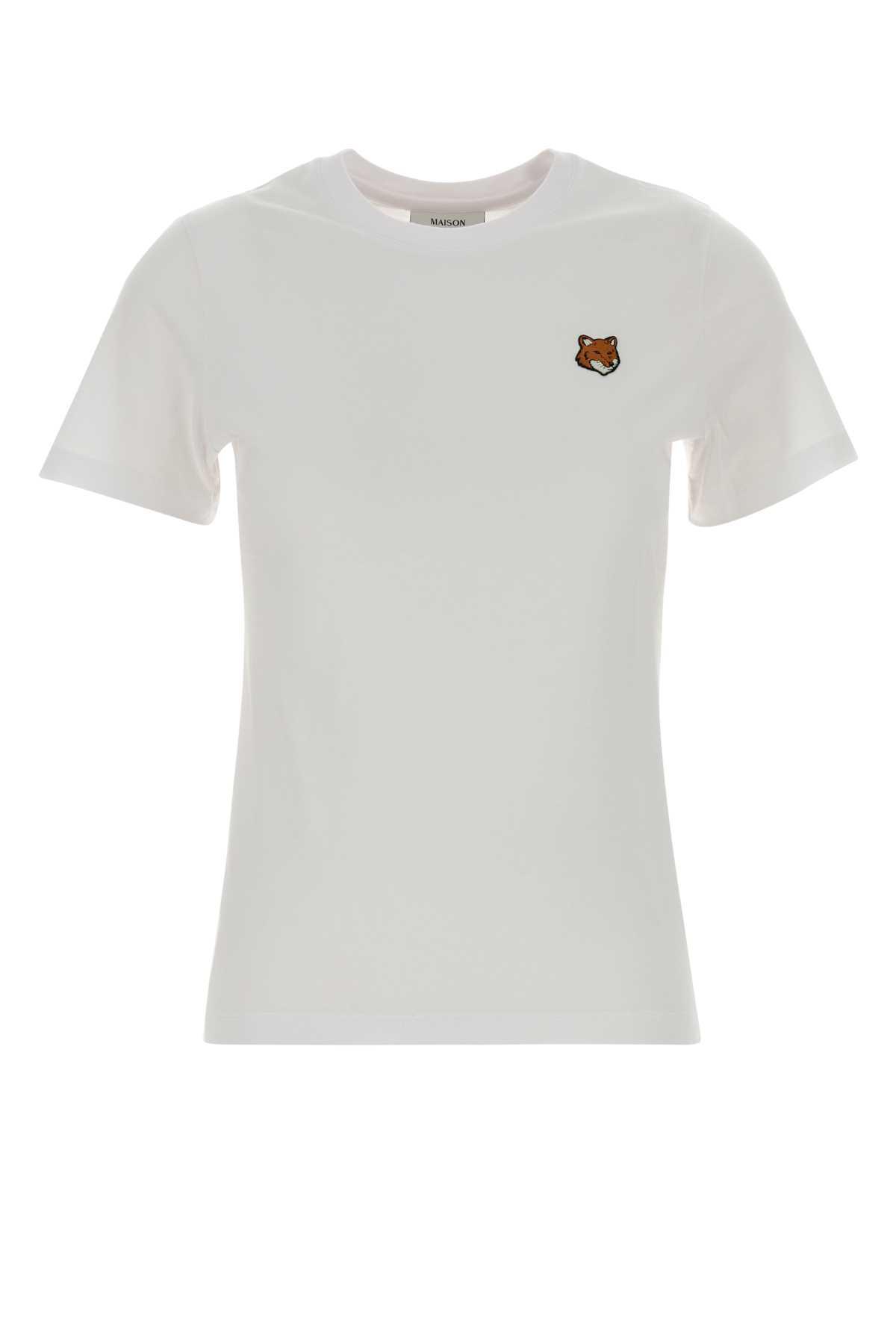 maison kitsuné white cotton t-shirt