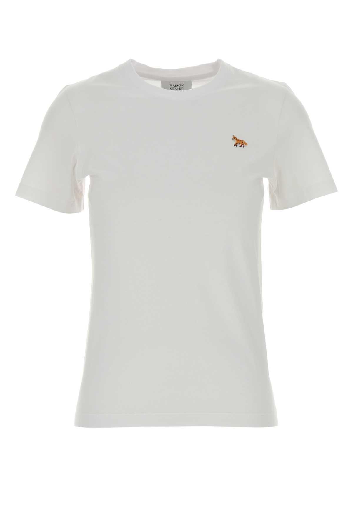 maison kitsuné white cotton t-shirt