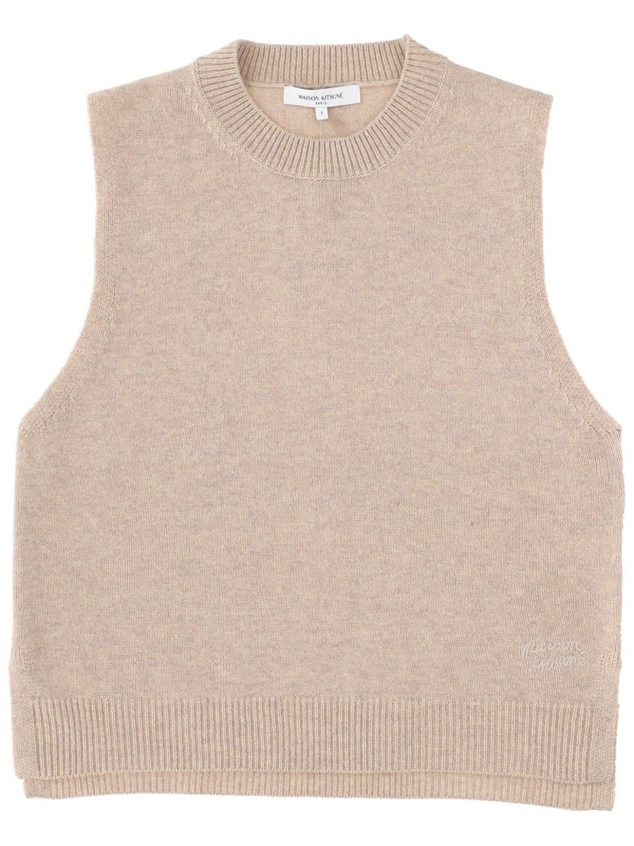 maison kitsuné wool vest