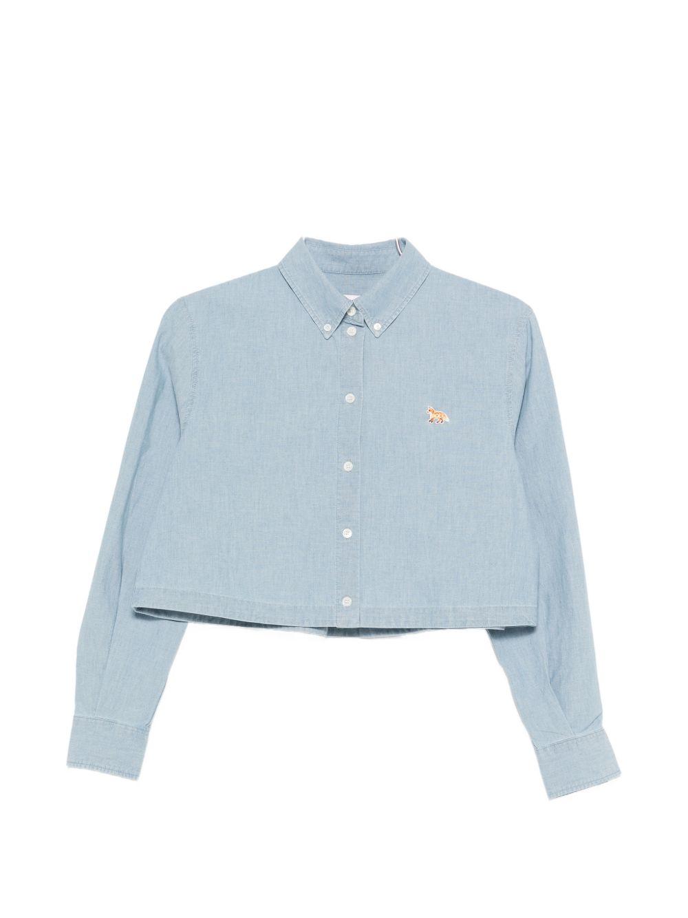 maison kitsune' maison kitsune shirts clear blue cotton - women