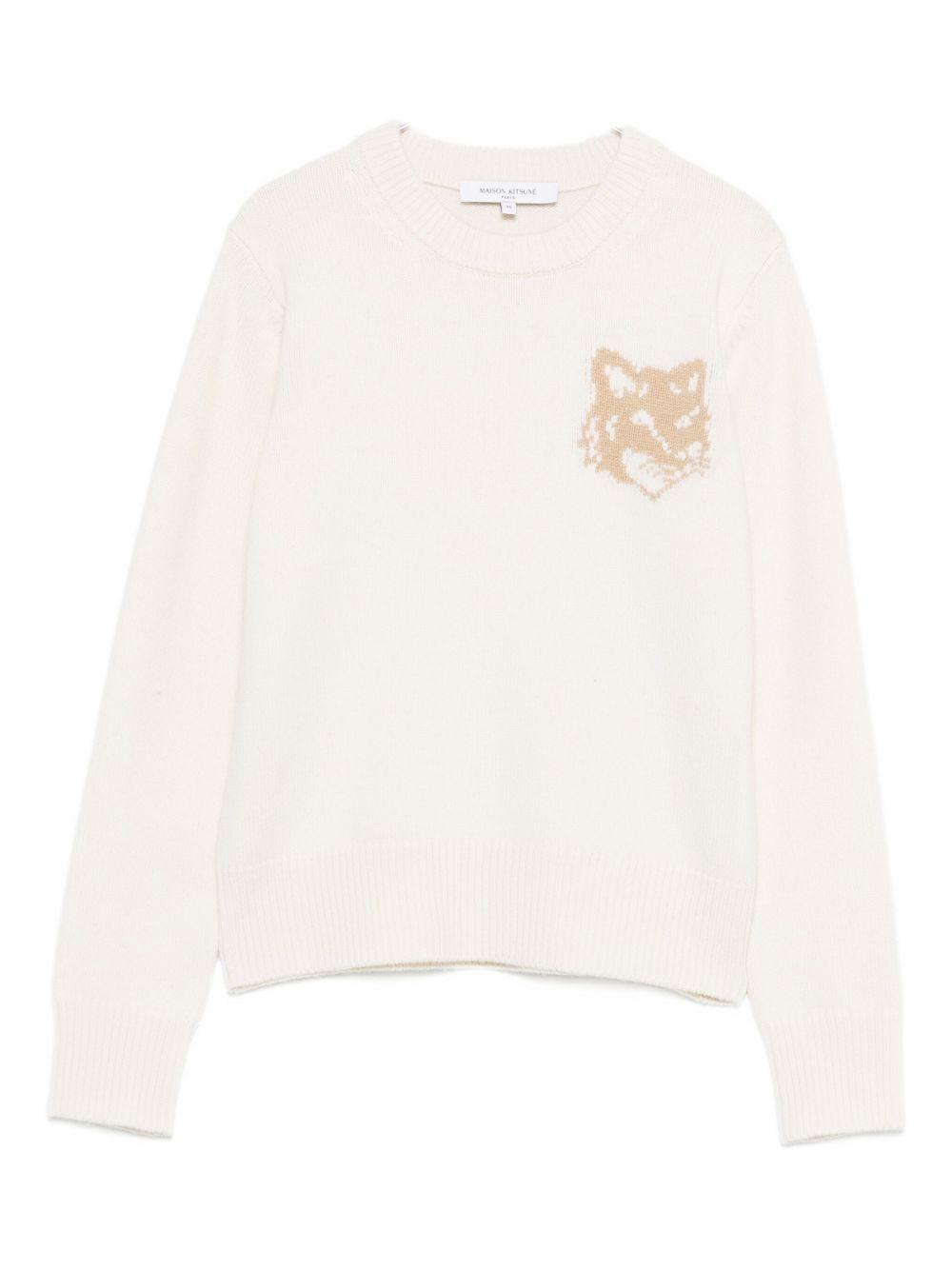 maison kitsune' maison kitsune sweaters beige merino - women