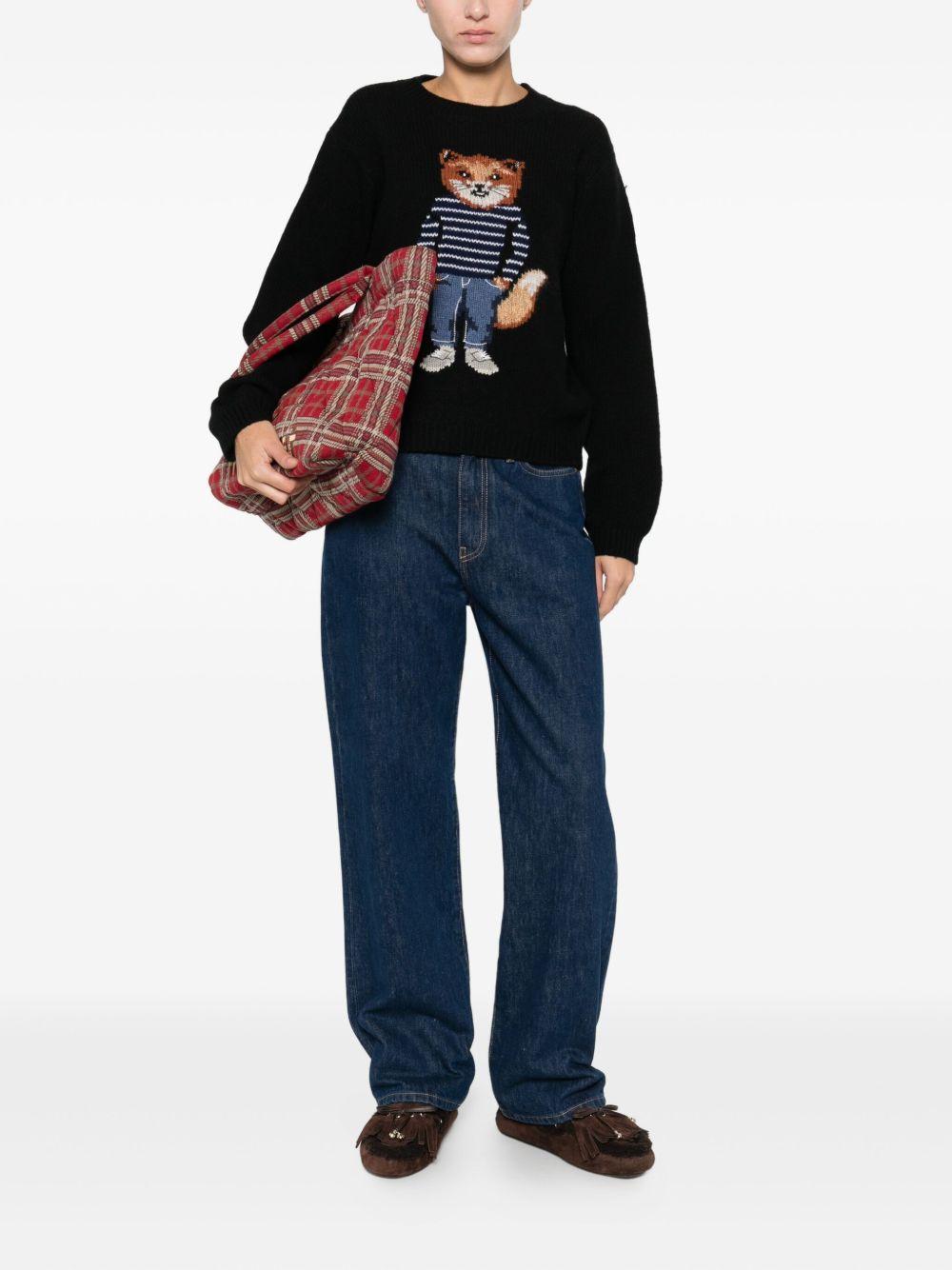 maison kitsune' maison kitsune sweaters black wo pa mohair - women