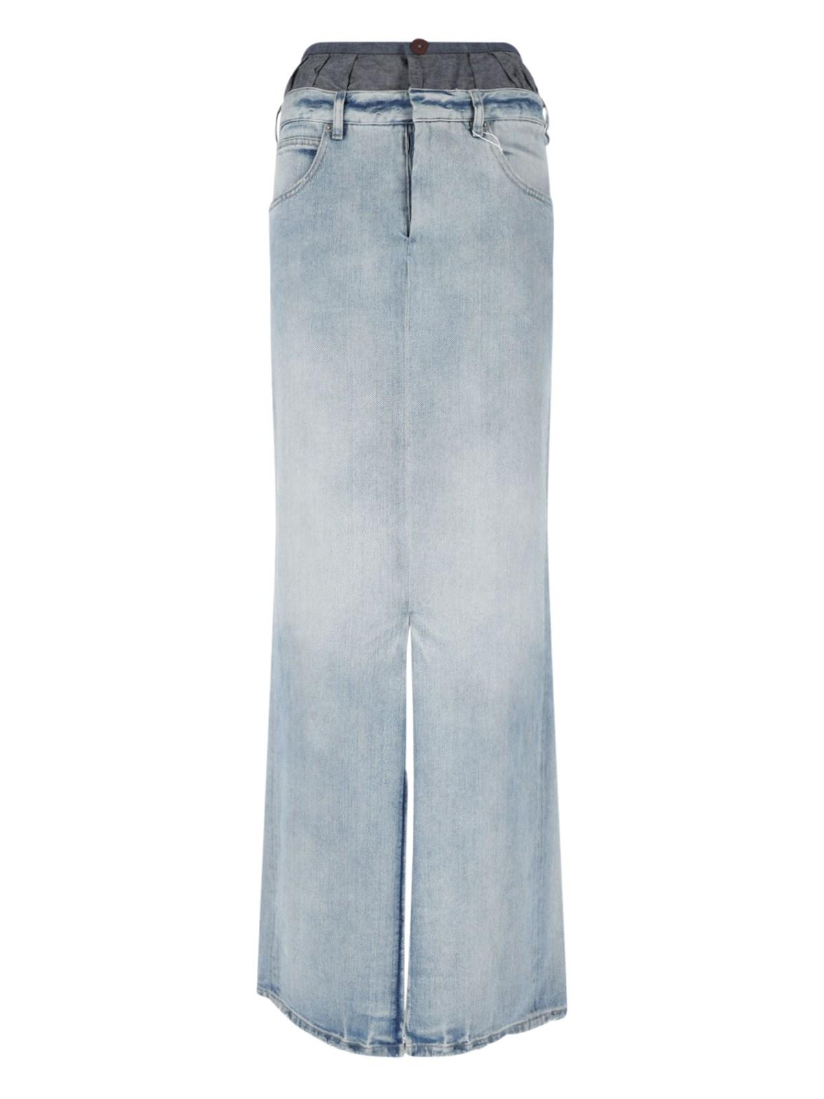 maison margiela 'anonimity of the lining' denim maxi skirt