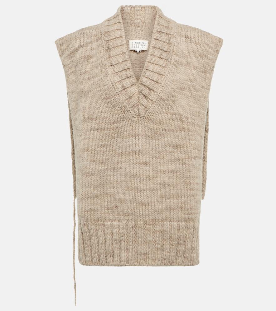 maison margiela alpaca, cotton, and wool sweater vest