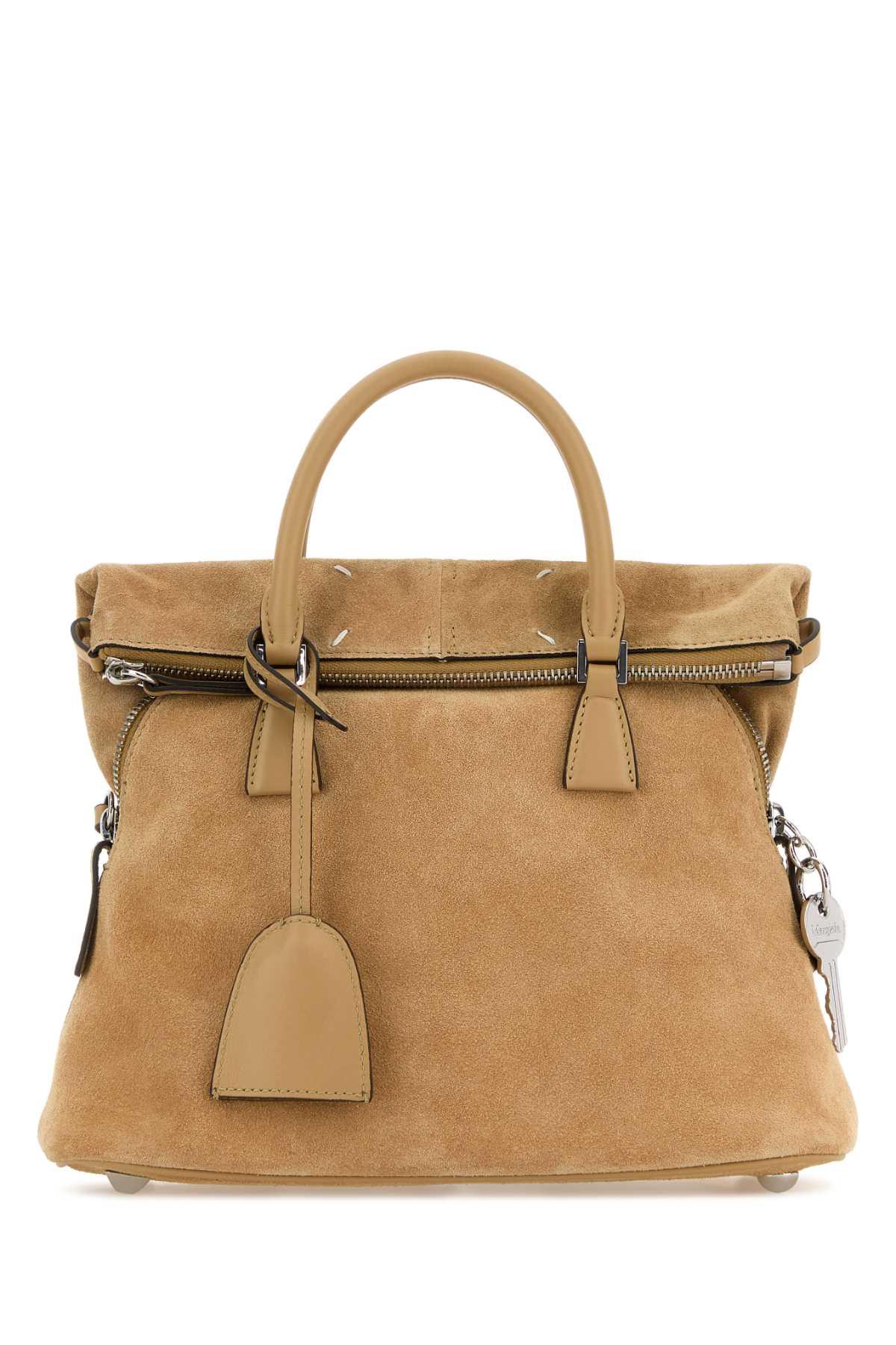 maison margiela beige suede mini 5ac handbag